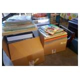 contents UNDER table - magazine rack, insulators,