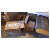 Contents UNDER table - 7 boxes mostly glassware