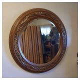 large round beveled mirror - 42 inch diameter,