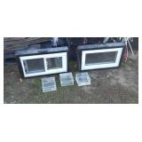 2 Salesman Sample window kits and 3 8x8 glass