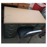 green desk and chair - 44 inch wide, 23 inch deep