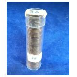 1936 roll of Lincoln Wheat Penny coins