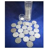 1943 roll of Lincoln Wheat Penny coins