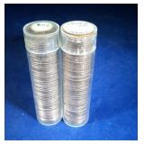 1959 D & 1960 D BU Rolls of Lincoln Penny coins