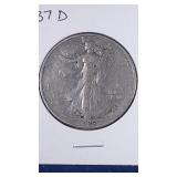 1937 D Walking Liberty Half Dollar coin
