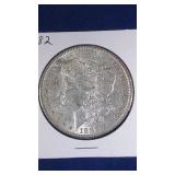 1882 Morgan Silver Dollar coin