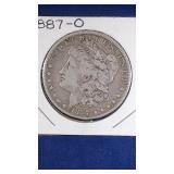 1887 O Morgan Silver Dollar coin