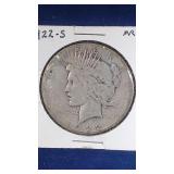 1922 S Peace Dollar coin