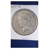 1923 D Peace Dollar coin