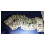 20 $1 silver certificates including 1935 and 1957