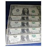 1963 A CU 5 consecutive $1 FRN - Cleveland notes
