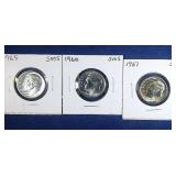 1965, 1966 & 1967 SMS Roosevelt Dime coins