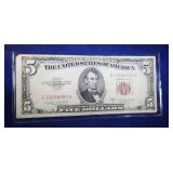 1953 B $5 red seal note