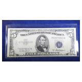 1953 A $5 silver certificate note