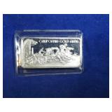 California Gold Rush 1 oz. .999 silver art bar
