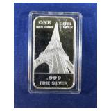 Eiffel Tower 1 oz. .999 silver art bar
