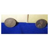 1921 P & 1922 D Lincoln Wheat Penny coins