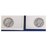 1927 & 1929 Mercury Dime coins