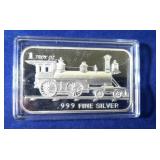 Locomotive 1 oz. .999 silver art bar