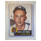 1953 Topps #212 Jack Dittmer  Milwaukee Braves