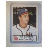 1953 Johnston Cookies #21 Ed Mathews ROOKIE CARD 