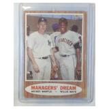 1962 Topps #18 Mickey Mantle Willie Mays Managers