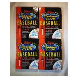 4 UNOPENED packs 1993 Stadium Club Series 1