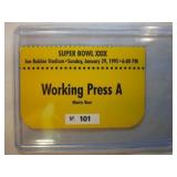 RARE Super Bowl XXIX Press Pass Working Press -San