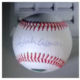 Hank Aaron autographed baseball with COA