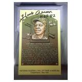 Hank Aaron autographed Cooperstown HOF postcard