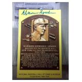 Warren Spahn autographed Cooperstown HOF postcard
