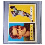 1957 Topps FB cards - #111 Keller & #112 Root