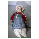 German Porcelain doll - stands 11 inches tall