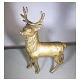 antique stag cast iron coin bank