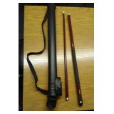 2 piece pool cue with case