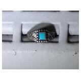 sterling silver turquoise ring - size 5.75
