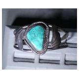 sterling silver turquoise bangel