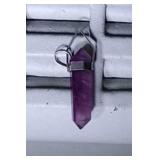 sterling silver Amethyst pendant, crystal 1 inch