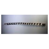 7 inch .950 silver bracelet with Onyx stones