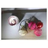 lot of antique Christmas ornaments