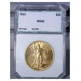 1923 PCI MS66 $20 gold St. Gaudens