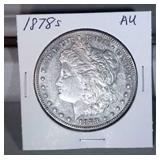 1878 S Morgan Silver Dollar - AU