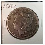 1886 O Morgan Silver Dollar
