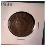 1833 large cent