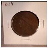 1834 large cent