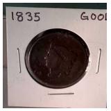 1835 large cent
