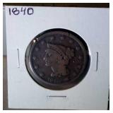 1840 large cent
