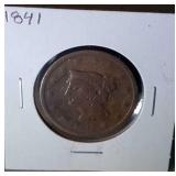 1841 large cent