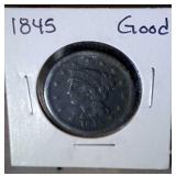 1845 large cent