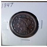 1847 large cent